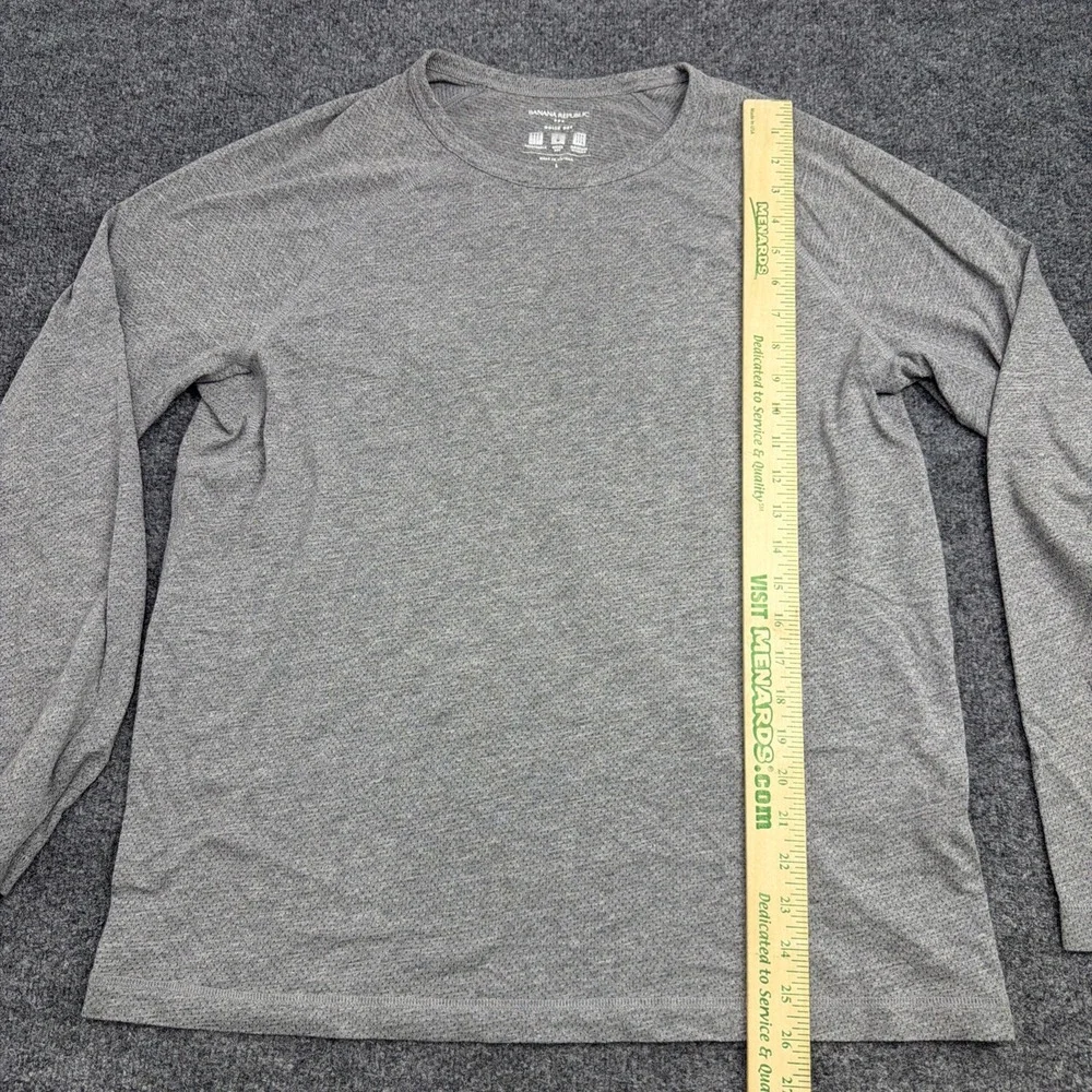 Banana Republic Shirt Mens Large Gray Heather Long Sleeve Crewneck Quick Dry L